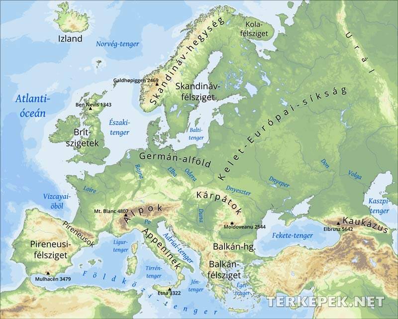 Európa térképek