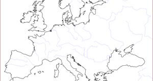Európa vaktérkép folyókkal